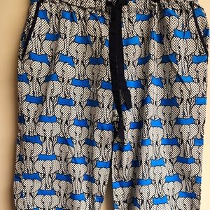 Crown n Ivy Pants Women's, Black, Blue n White, Size Medium